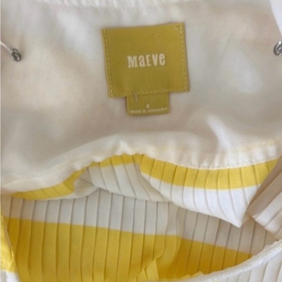 Anthropologie MAEVE Top Citron Stripe Pleated
Tank Top Blouse Swingy - Picture 3 of 6